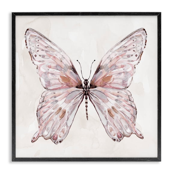 Stupell Industries Cottage Faded Blush Butterfly Black Framed Giclee Art, 12 x 12, by Carol Robinson