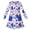 Blue Pocket, variant on Girls Dress Blue Christmas Rainbow Santa Claus Skiing Snow New Year 4 Years