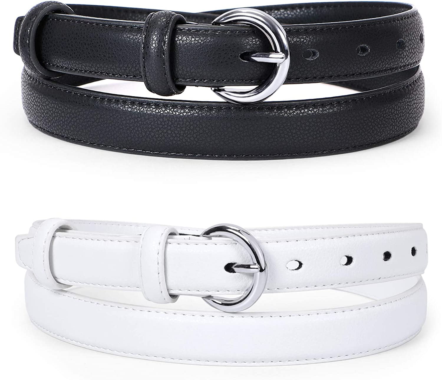 JASGOOD Women Leather Belt Waist Skinny Dress Belts Solid Pin Buckle Pants Belt 