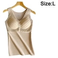 thumbnail image 2 of Chaleco de ropa interior térmica para mujer Camisola sin mangas cálida Chaleco de encaje equipado con sujetador para mujer - Albaricoque, 2 of 5