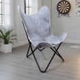 thumbnail image 6 of Carolina Monroe Butterfly Chair in Black Frame in Gray Hair on Hide, 6 of 8