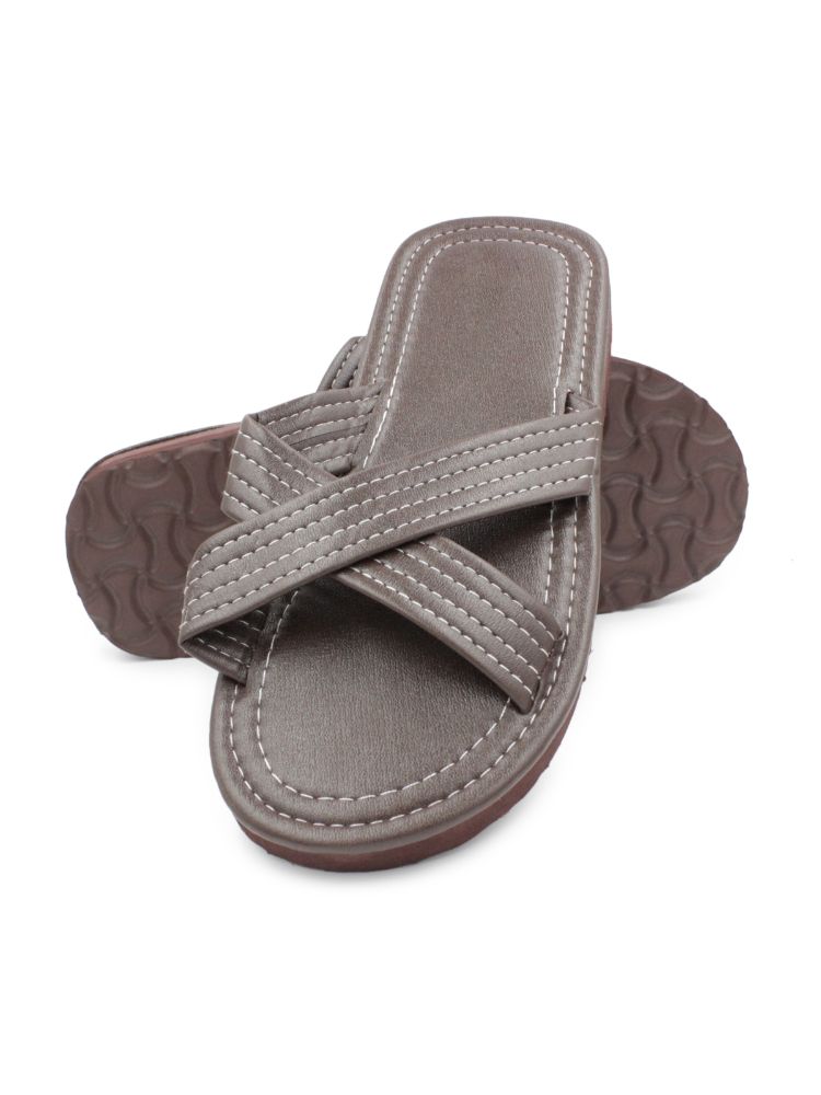 SLM Men's Flip Flop Criss-Cross Sandals Faux Leather Open Toe Shoes - image 3 of 4