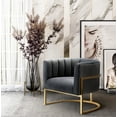 thumbnail image 7 of Magnolia Tufted Back, Gold Frame Grey Velvet Arm Chair by TOV Furniture, 7 of 7