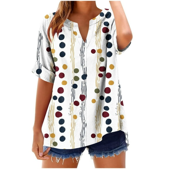 Young adult fashion Women Short Sleeve Tops Dressy Ladies Tops And Blouses Dressy Short Sleeve Button Up Shirts for Women Pattern Orders