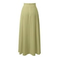 thumbnail image 3 of Women's 2025 Straight Solid Midi Skirt High Waist Casual Wear Spring Summer Fall Flowy Comfortable Trendy Skirt, 3 of 4