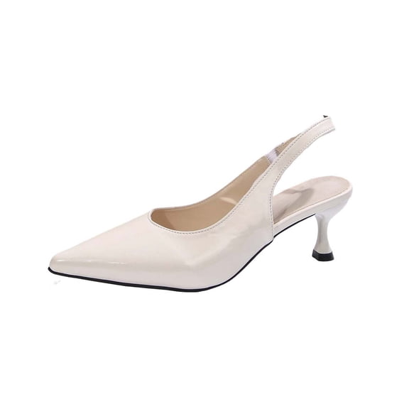 Beige Women'S Sandals Pointed Toe Closed Toe Backless Stiletto Heel Comfortable Lightweight Casual Outdoor Footwear For Daily And All Day Wear Size 36