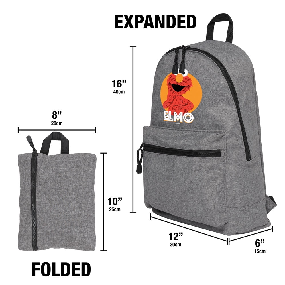 Sesame Street Elmo Scribble Lightweight Backpack for Work School Daily Use Packable for Travel