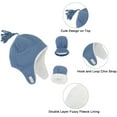 thumbnail image 6 of Zando Toddler Winter Hats and Gloves Sets for Boys Blue Polar Fleece Earflap Beanie Hat Light Blue 1-2T, 6 of 6
