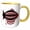 Yellow/White, variant on 3drose, Red and Black Steampunk Blimp, 15oz Mug