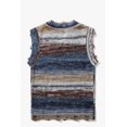 thumbnail image 2 of Men's retro oil painting style casual knitted vest, V-neck sleeveless asymmetrical striped sweater vest, 2 of 6