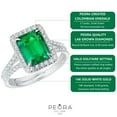 thumbnail image 4 of PEORA 2.50 Carats Created Colombian Emerald Lab Grown Diamond Ring in 14K White Gold, Emerald Cut, Size 6.5, 4 of 5