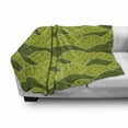 thumbnail image 3 of Nature Soft Flannel Fleece Throw Blanket, Simplistic Hills Cartoon Design Trees Mountains Landscape Illustration Pattern, Cozy Plush for Indoor and Outdoor Use, 60" x 80", Apple Green, by Ambesonne, 3 of 6