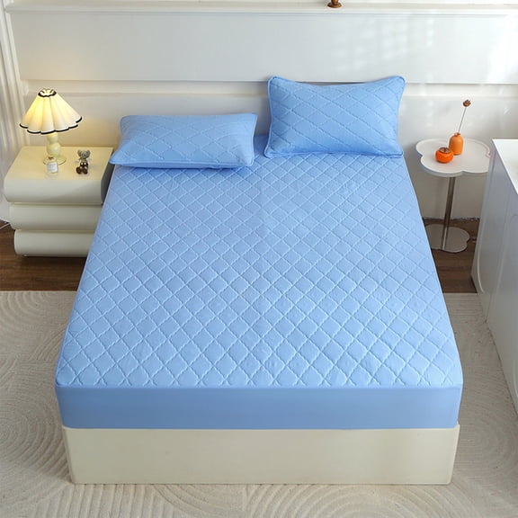 MMJ Fitted Sheet Waterproof Quilted Mattress Protector Machine Washable for Twin 35.4x78.7x11.8in