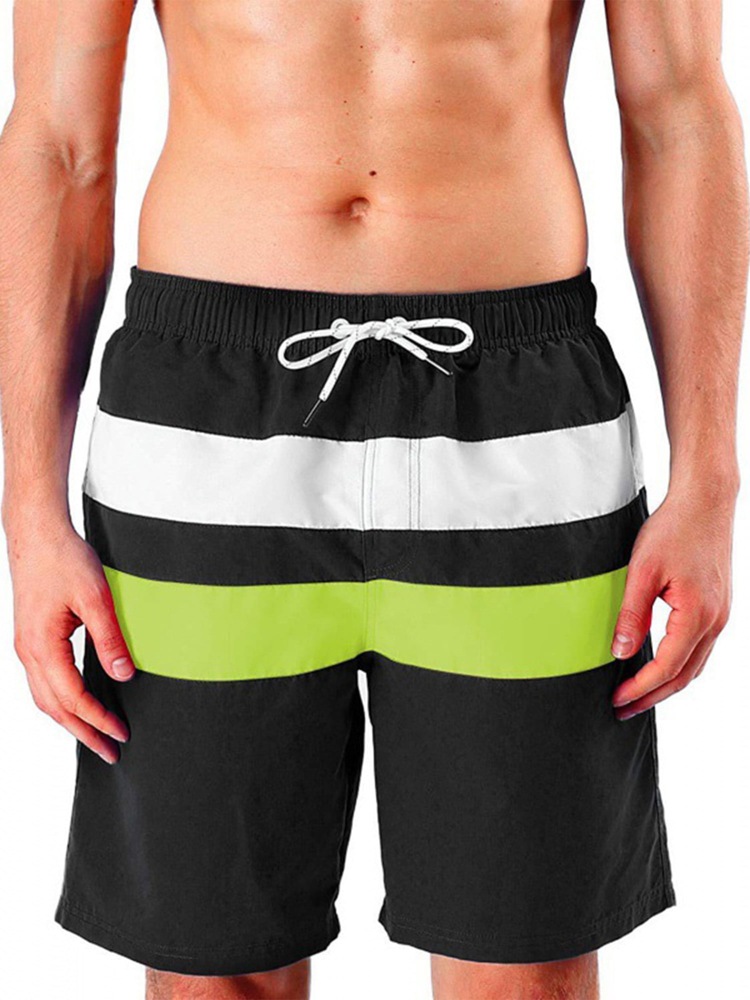 Handelier Pattern Print Swim Trunks Summer Beach Shorts Pockets Boardshorts for Men 