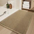 thumbnail image 3 of SIXHOME Bathroom Rugs Waffle Bath Rug Super Soft Absorbent Non Slip Bath Mat Beside Tub Rubber Backed Machine Washable Bathroom Rugs with Tassels Boho Bathroom Decor 24" x 36" Brown, 3 of 8