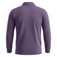 thumbnail image 5 of Sewkxo Men’s Casual Polo Shirt Long Sleeve waffle Button Collared Polo Knit Stretchy Golf Pullover Sweaters,Purple L, 5 of 5
