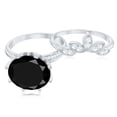 thumbnail image 4 of Lab Created Black Diamond Bridal Ring Set with Moissanite for Women - AAAA Grade - 10 mm, 18K White Gold, US 11.50, 4 of 8