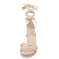 thumbnail image 3 of BLISSFUL STEP Women's Solid Color Lace up High Block Heeled Sandals, 3 of 7
