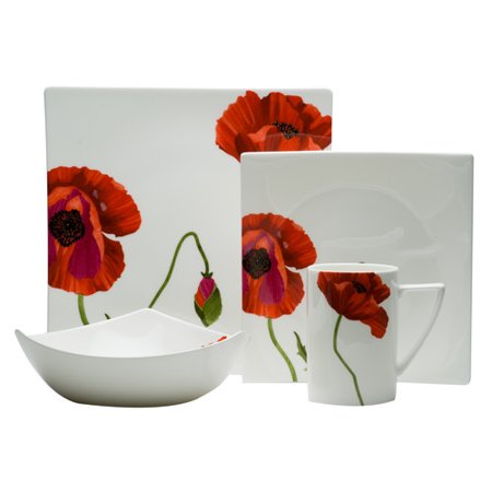 - Red Vanilla Summer Sun 4 Piece Place Setting, Service for 1