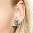 thumbnail image 6 of Vintage Abalone Shell Square Marcasite Frame Sterling Silver Post Earrings, 6 of 6