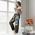 thumbnail image 5 of Pofeuu Vintage Blue Floral Wolf Print Women's Fashion Pajama Pants with Pockets Comfy Drawstring Sleep Lounge Bottoms-Small, 5 of 6