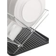 thumbnail image 5 of J&V TEXTILES Foldable Dish Drying Rack with Drainboard, Stainless Steel 2 Tier Dish Drainer Rack, Collapsible Dish Drainer, Folding Dish Rack for Kitchen Sink, Countertop, Cutlery, Plates Black, 5 of 8