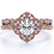 thumbnail image 1 of JeenMata Anillo Nupcial Vintage de Moissanita de Corte Redondo de 1,75 Quilates Engastado en Oro Rosa de 18 K sobre Plata para Mujer, 1 of 6