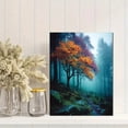 thumbnail image 2 of Foggy Autumn Forest Tree Canvas Print, Modern Nature Landscape Art, Home Wall Decor, 2 of 8