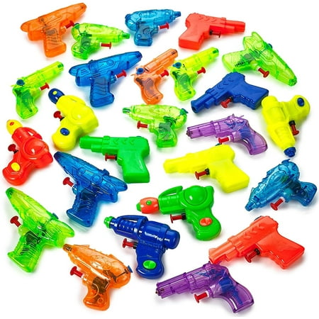 Kicko Small Squirt Guns for Kids - 25 Pieces Water Squirting Toys Assortment - Plastic