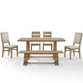 thumbnail image 4 of Joanna 6Pc Dining Set Rustic Brown - Table, Bench, 2 Ladder Back Chairs, & 2 Upholstered Chairs, 4 of 18