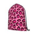 thumbnail image 2 of XMXT Unisex Drawstring Backpack for Women Men, Magenta Leopard Print Waterproof Gym Bag String Bags for Shopping Sport Travel, m, 2 of 8