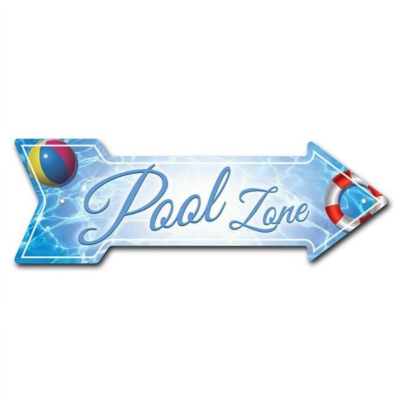 SignMission P-ARROW12-999664 12 x 36 in. Wide Pool Zone Arrow Sign