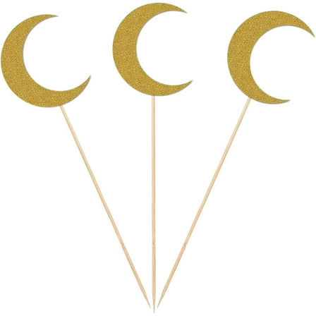 Moon Centerpiece Sticks, 12-Pack Table Topper Double-sided Birthday Baby Shower Party Decorations