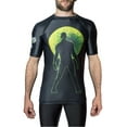 thumbnail image 2 of Raven Fightwear Men's BJJ Horror Frankenstein's Monster Short Sleeve Rash Guard MMA Black, 2 of 3