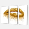 thumbnail image 3 of Designart ' Girl Lips With Glitter Gold Sparkles ' Modern Canvas Wall Art Print, 3 of 3
