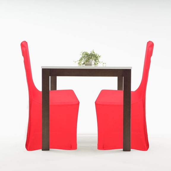SWETRACE 2-Pack Red Wedding Chair Covers, Stretch Fabric, Machine Washable Party Decor Accessories