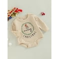 thumbnail image 3 of TSEXIEFOOFU Christmas Toddler Baby Rompers Cane/ Snowman/ Letters Print Casual Long Sleeve Jumpsuit for Newborn Girl Boy, 3 of 8