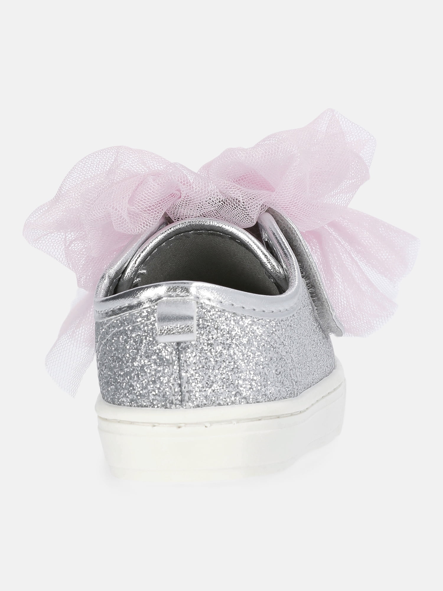 Wonder Nation Baby Girls Strap Bump Toe Tulle Bow Sneakers