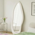 thumbnail image 2 of Anyrose 63"x24" Full Length Mirror Irregular Wavy Mirror Wall Mirror Hanging or Leaning,White, 2 of 5