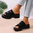 thumbnail image 4 of Wowcloth Women's Platform Slide Sandals – Comfortable One-Strap Wedge Heel with Lightweight Design for Casual Spring Summer Wear, 4 of 6
