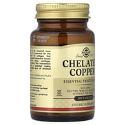 Solgar Chelated Copper, 100 Tablets (2.5 mg per Tablet)