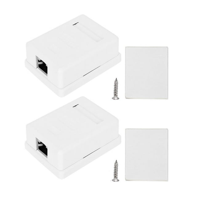 HLONK 2pcs Desktop Junction Box RJ45 CAT6 Single Port Shielded Networks Wiring Surface Mounted High-Speed Data Transfer & Networking Solution for Home & Office