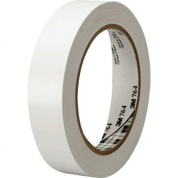 3M General-Purpose Vinyl Tape 764 - 36 yd Length x 1" Width - 5 mil Thickness - Rubber - 4 mil - Polyvinyl Chloride (PVC) Backing - 1 / Roll - White | Bundle of 2 Rolls