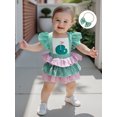 thumbnail image 5 of BemeyourBBs Baby Girl Outfit, Fly Sleeve Golf Court Plaid Layered Romper Hairband, 5 of 9