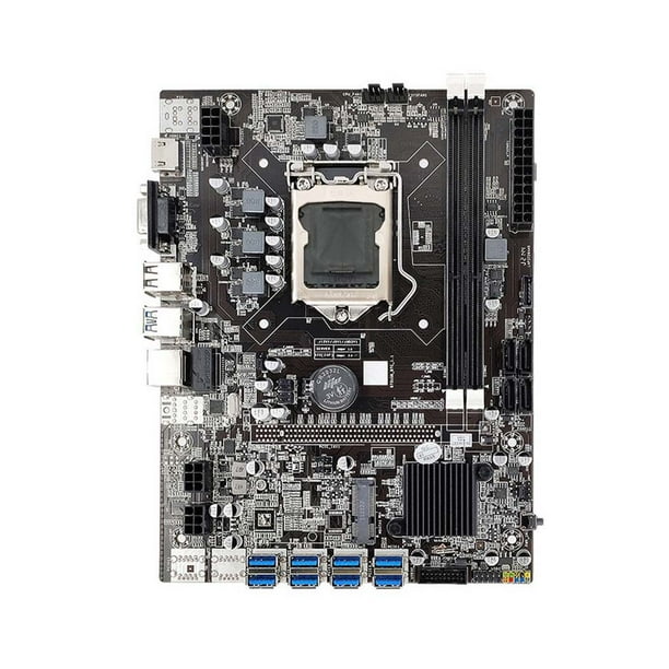Sidaley Juego de placa base con ranura B75 LGA 1155, 100M, LAN, RJ45, placas base para computadora, MSATA, SATA, PCB, placa de minería, piezas de Juegos de teclado y mouse para computadora