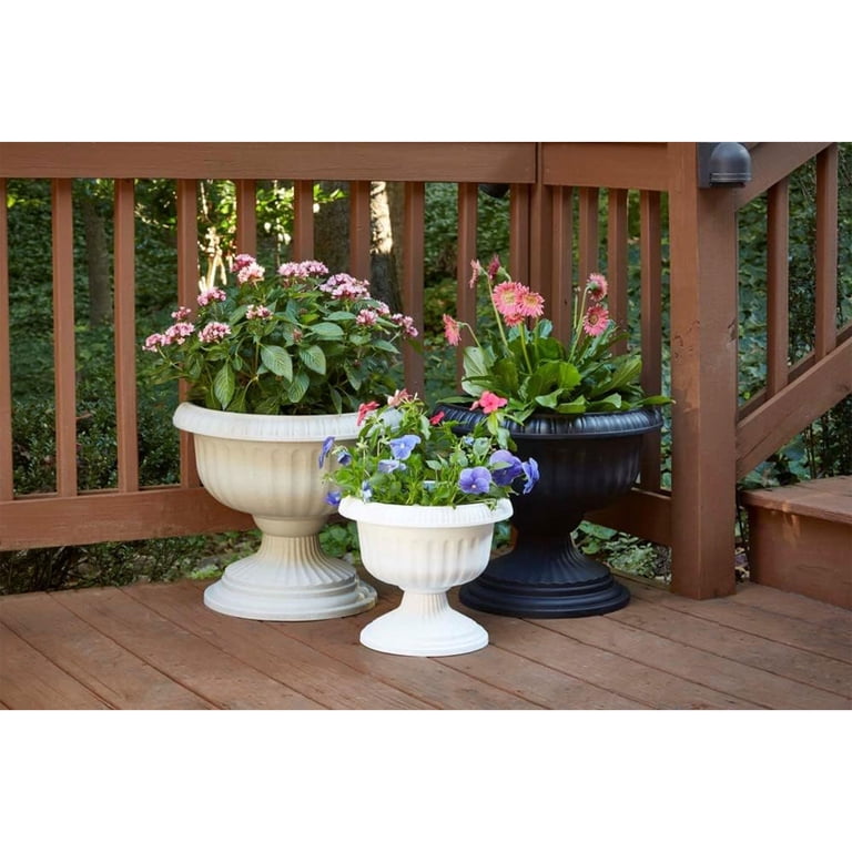 Southern Patio 18-Inch Grecian Urn Planter Pot, Resin, White, Set of 4 -  Walmart.com