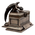 thumbnail image 5 of Ebros Bronzed Weeping Angel Holding Wreath Jewelry Box Small Urn Figurine 6"Long, 5 of 6