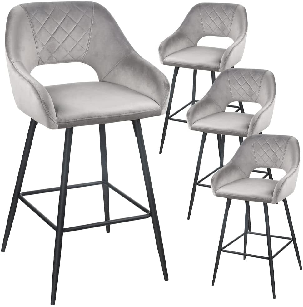 velvet bar stools set of 4