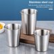 thumbnail image 5 of Taza de café de acero inoxidable para agua potable, taza de té, bebidas espesas, soporte apilable reutilizable, regalo para acampar, hogar, exterior, plata, 300ML Inevent HA010590-02, 5 of 7