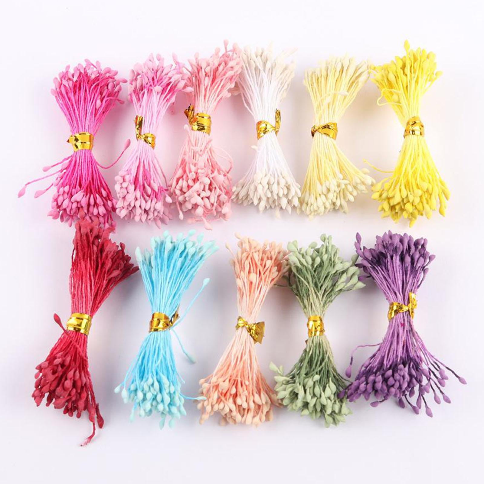 280 x Artificial Flower Stamen Double Tip Pearlized Craft Cards Cakes Decoration 